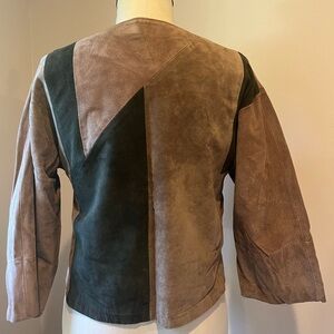 Vintage suede moto pullover